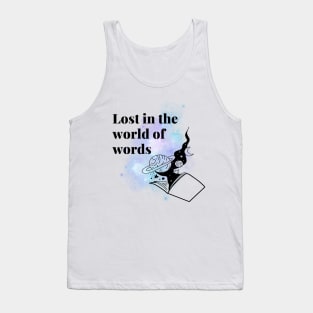 Bookworm lost in the world of words Tank Top